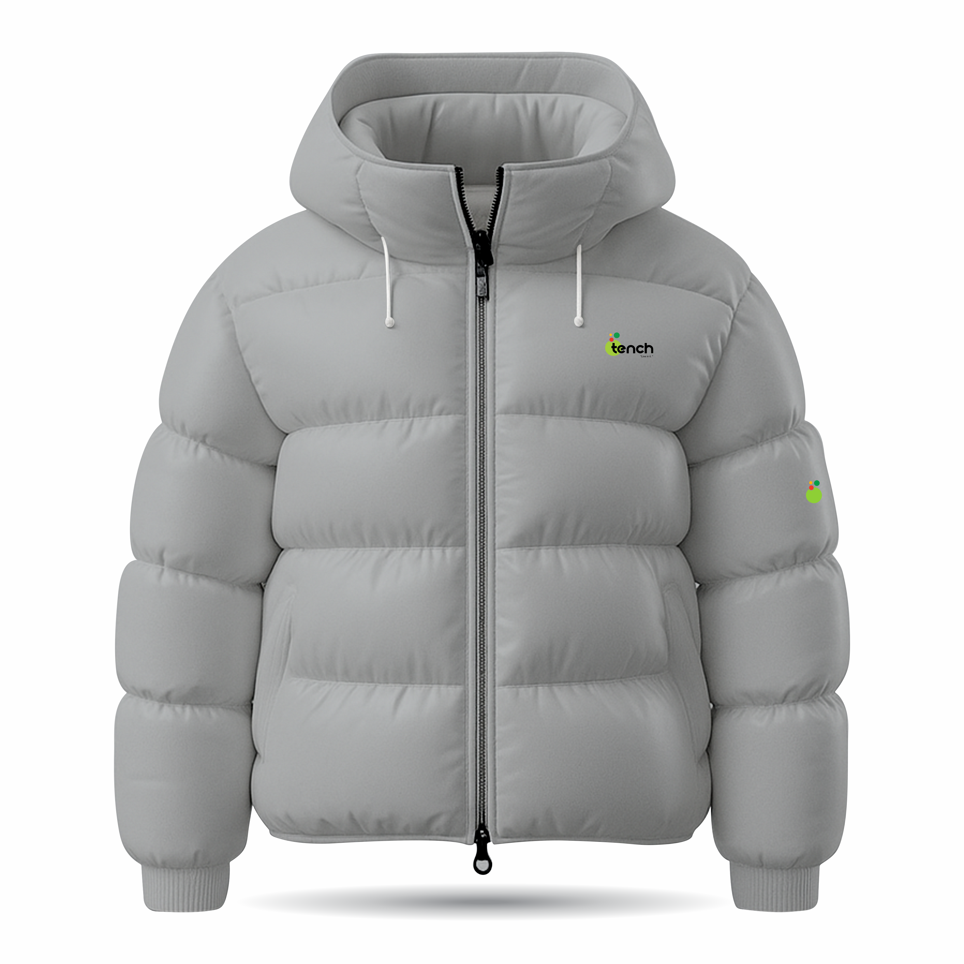 Women's Grey Puffer Jacket – Sleek Warmth with Timeless Style